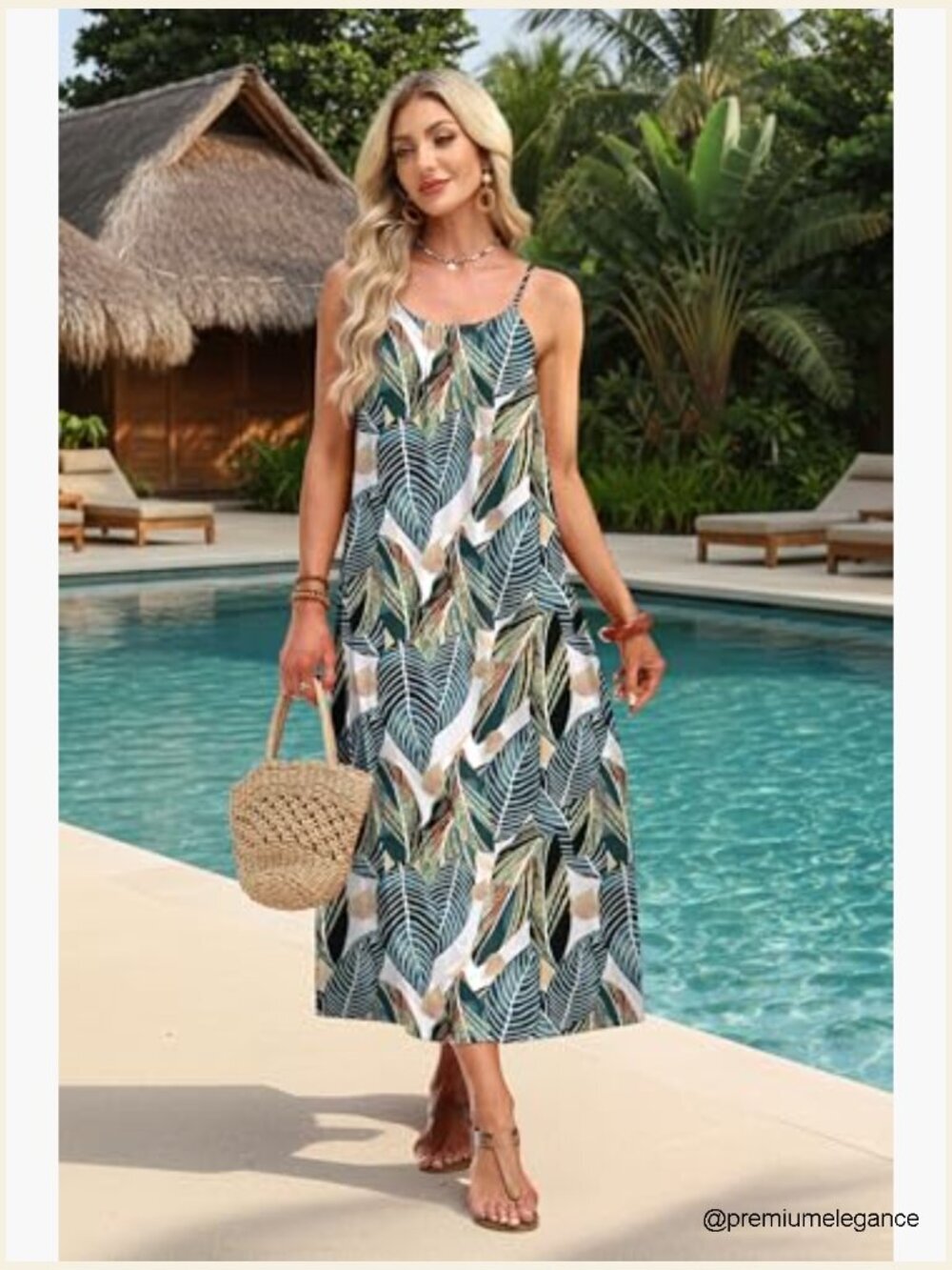 Backless Maxi Sundress Spaghetti Strap Beach Coverup Boho Summer Dress - Picture 4 of 7